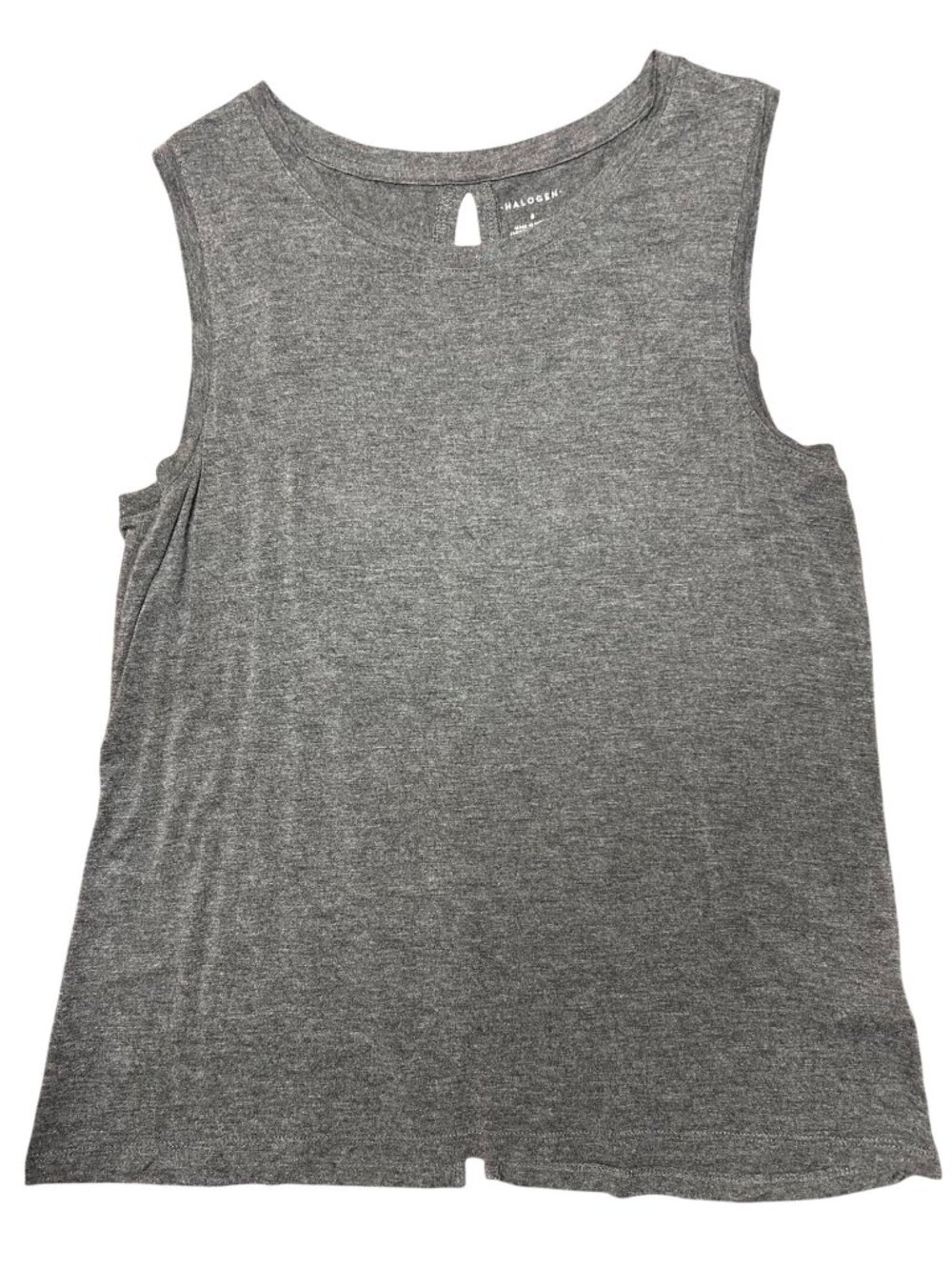 Halogen Womens Sleeveless Gray Top With Keyhole Back - Size S